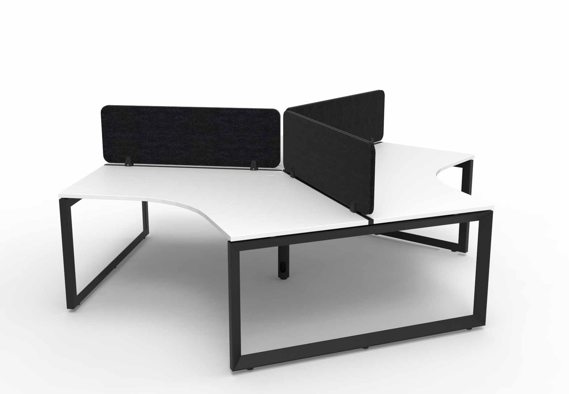 Loop 3 Person 120 Degree Workstation - with Eco Screen
